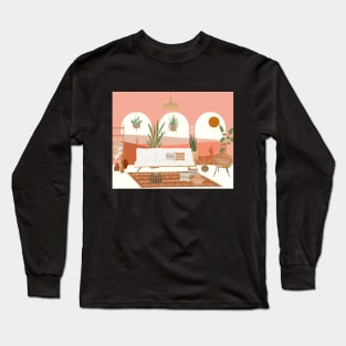 Boho Peach House In Desert Long Sleeve T-Shirt